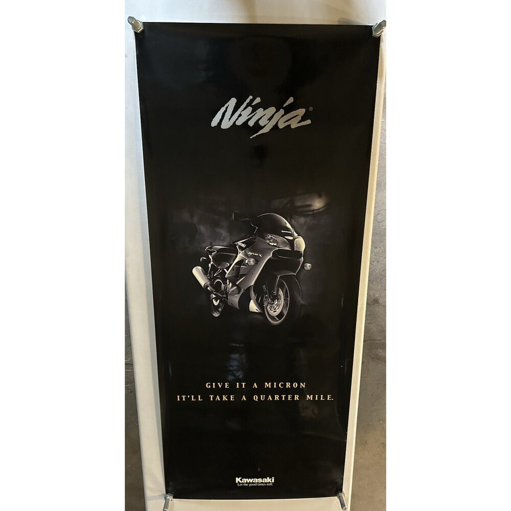 RARE HTF Kawasaki Ninja 2000 ZX6R Dealership Poster Large 60"X25" Size